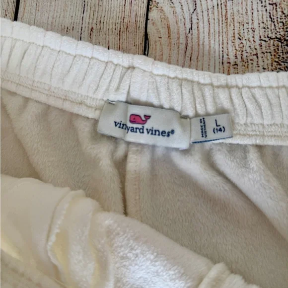 Vineyard Vines Girls Ribbed Fleece Pants Size. L (14) Ivory/Cream - Picture 3 of 9